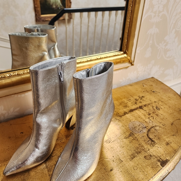 Chinese Laundry Shoes - Silver Ankle Boots